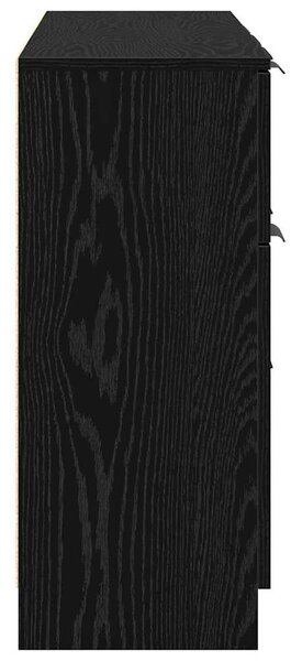 Széf fiókkal 3 pcs Musta tammi 121 x 30 x 70 cm Faanyag