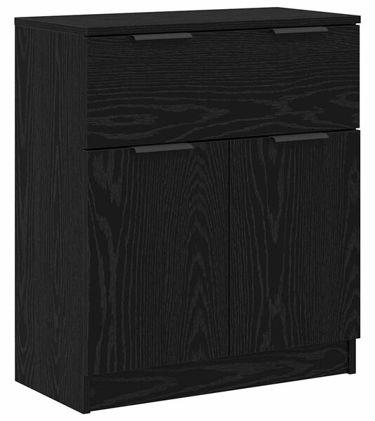 Széf fiókkal 3 pcs Musta tammi 60 x 30 x 70 cm Faanyag