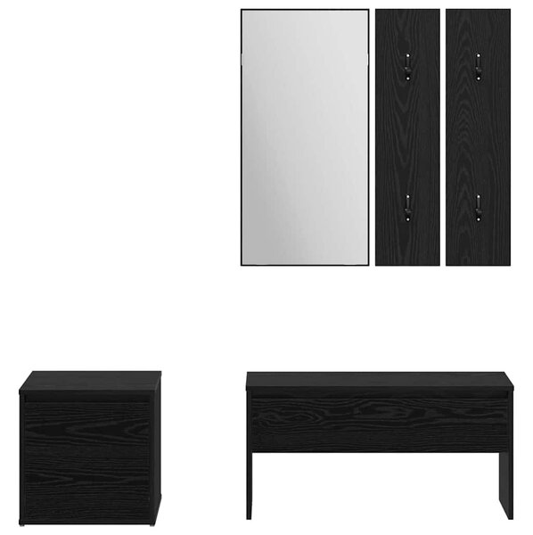 Előszoba bútorkészlet 3 pcs Musta tammi 80 x 31 x 40 cm Faanyag