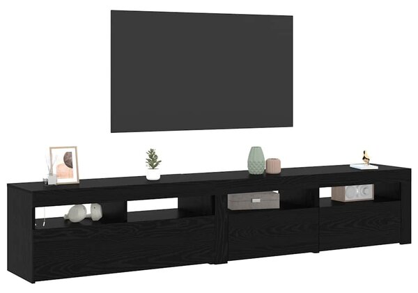 TV Szekrények 2 pcs Musta tammi 210 x 35 x 40 cm Faanyag