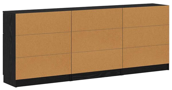 Széf fiókkal 3 pcs Musta tammi 60 x 30 x 70 cm Faanyag