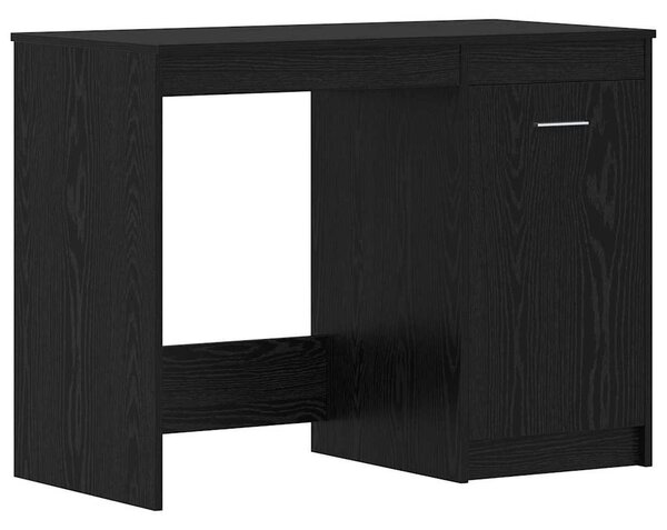 Asztal fiókkal polcokkal Musta tammi 140 x 50 x 76 cm Faanyag