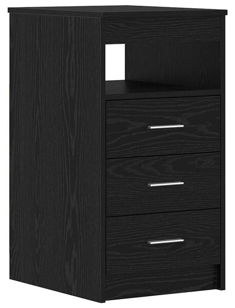 Asztal fiókkal polcokkal Musta tammi 140 x 50 x 76 cm Faanyag