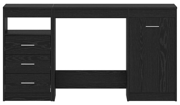 Asztal fiókkal polcokkal Musta tammi 140 x 50 x 76 cm Faanyag