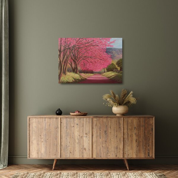 Virágzó fák képe (üvegen) (70x50 cm)