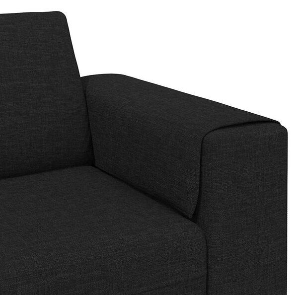 Kanapé Szett 3 pcs Fekete szövet
