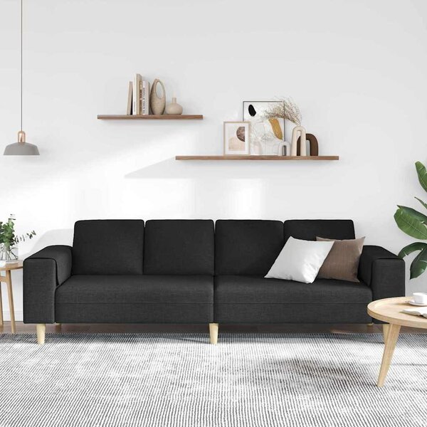Nappali Kanapé Fekete 250 x 77 x 76 cm Poliészter