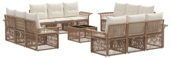 Kerti Kanapé Szett 13 pcs Bézs polirattan