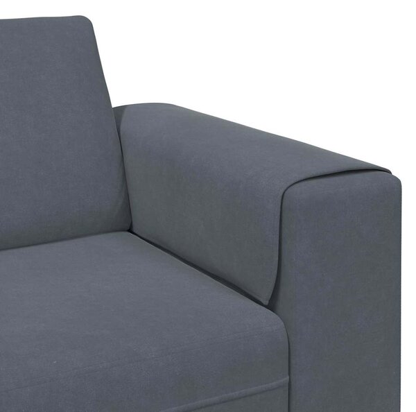 Kanapé Szett 3 pcs Sötétszürke Bársony