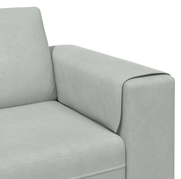 Kanapé Szett 3 pcs Világosszürke Bársony