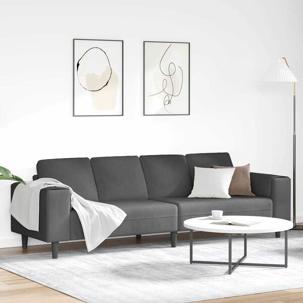 Kanapé Sötétszürke 250 x 77 x 76 cm Bársonyos szövet