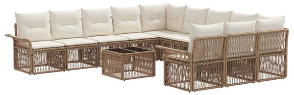 Kerti Kanapé Szett 12 pcs Bézs polirattan