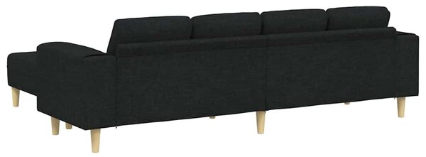 Kanapé Szett 3 pcs Fekete szövet