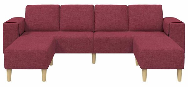 Nappali Kanapé 3 pcs Bordó 250 x 188 x 76 cm Poliészter
