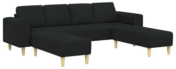 Kanapé Szett 3 pcs Fekete szövet