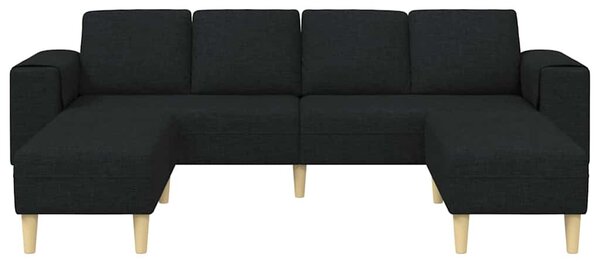 Kanapé Szett 3 pcs Fekete szövet