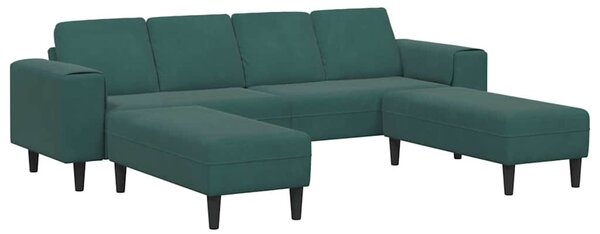 Kanapé Szett 3 pcs Sötétzöld Bársony