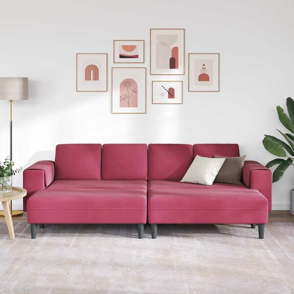 VidaXL Nappali Kanapé 3 pcs Bordó