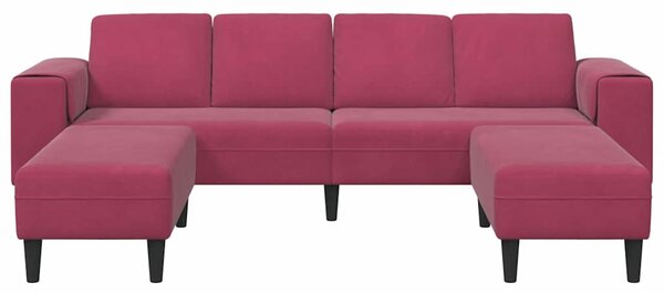 VidaXL Nappali Kanapé 3 pcs Bordó