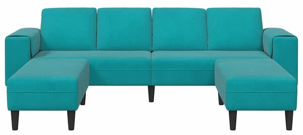 Nappali Kanapé 3 pcs Türkiz 250 x 188 x 76 cm