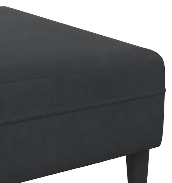 Kanapé Szett 3 pcs Fekete Bársony