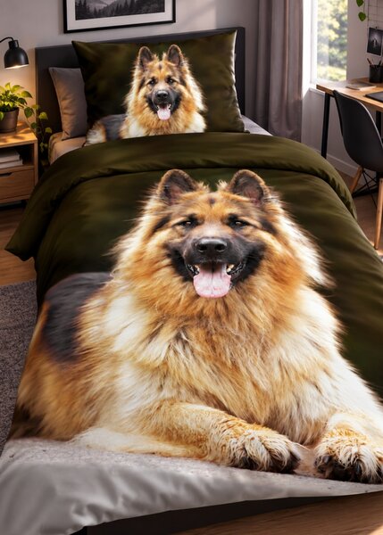 3d ágyneműhuzat Alsatian mikroplüss 140x200 cm