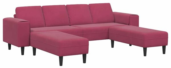 VidaXL Nappali Kanapé 3 pcs Bordó