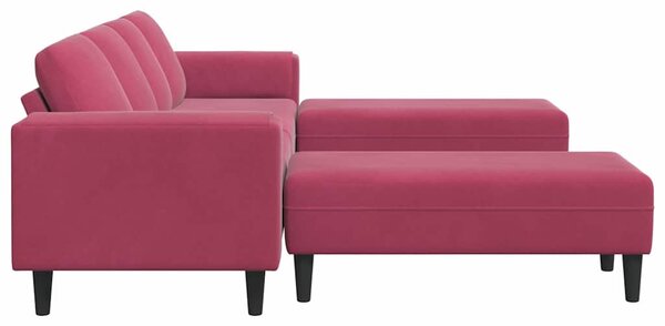 VidaXL Nappali Kanapé 3 pcs Bordó