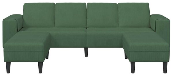 Kanapé Sötétzöld 250 x 188 x 76 cm Bársonyos szövet