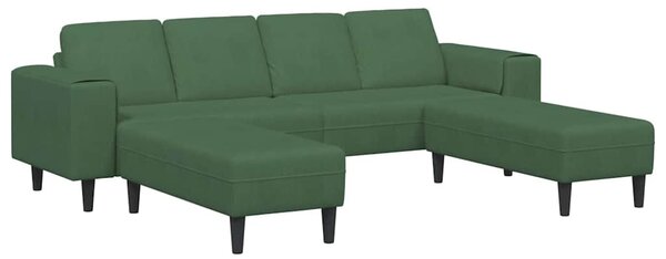 Kanapé Sötétzöld 250 x 188 x 76 cm Bársonyos szövet