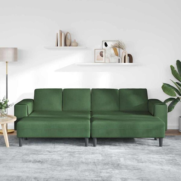 Kanapé Sötétzöld 250 x 188 x 76 cm Bársonyos szövet