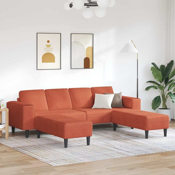 Kanapé Piros Narancs 250 x 188 x 76 cm Bársonyos szövet