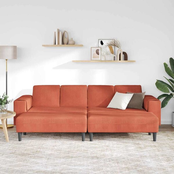 Kanapé Piros Narancs 250 x 188 x 76 cm Bársonyos szövet