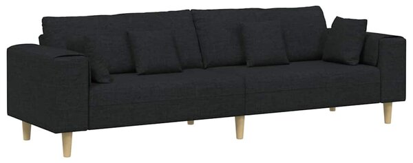 Kanapé párnával Fekete 250 x 77 x 76 cm szövet