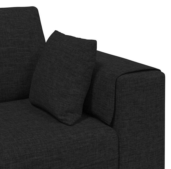 Kanapé párnával 3 pcs Fekete szövet