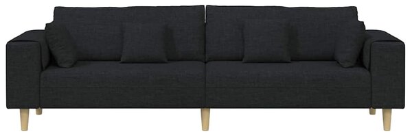 Kanapé párnával Fekete 250 x 77 x 76 cm szövet