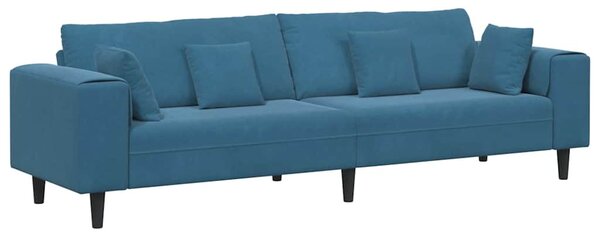 Bársony Kanapé párnával Kék 208 cm Bársony
