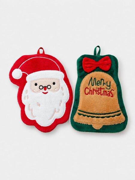Sinsay - Karácsonyi törölközőszett Mikulás és csengő formában 2 pack - többszínű