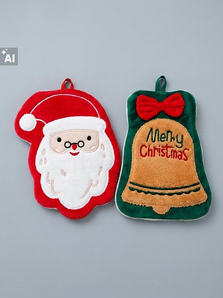 Sinsay - Karácsonyi törölközőszett Mikulás és csengő formában 2 pack - többszínű