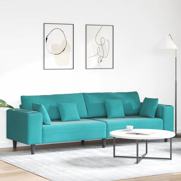 Kanapé Türkiz 250 x 77 x 76 cm Bársony