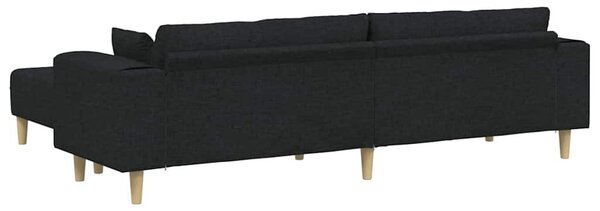 Kanapé párnával 3 pcs Fekete szövet