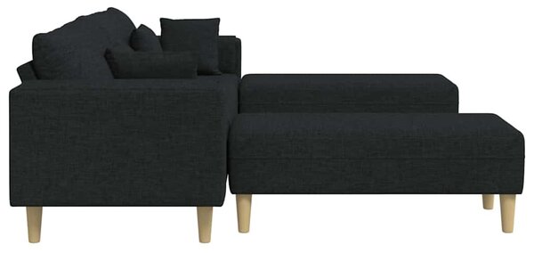 Kanapé párnával 3 pcs Fekete szövet