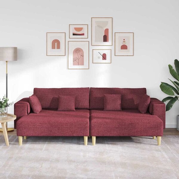 Kanapé párnával 3 pcs Bordó szövet