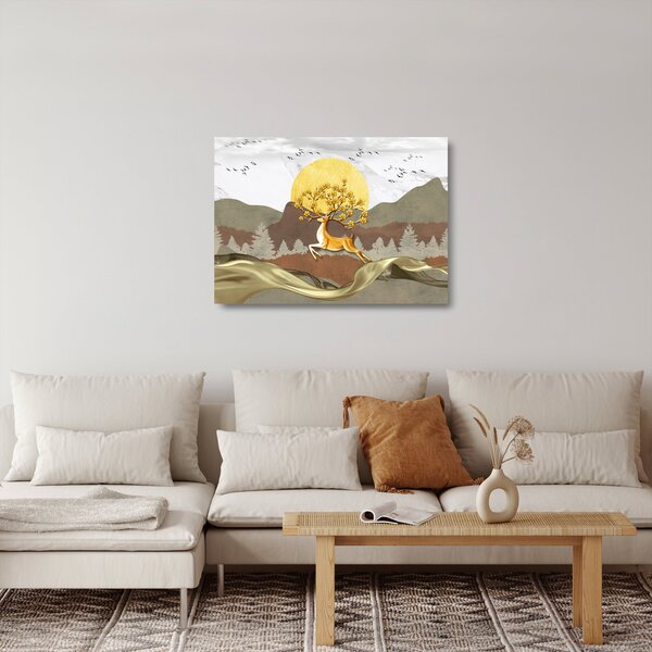Egy szarvas képe (üvegen) (70x50 cm)