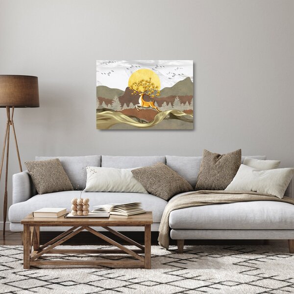 Egy szarvas képe (üvegen) (70x50 cm)