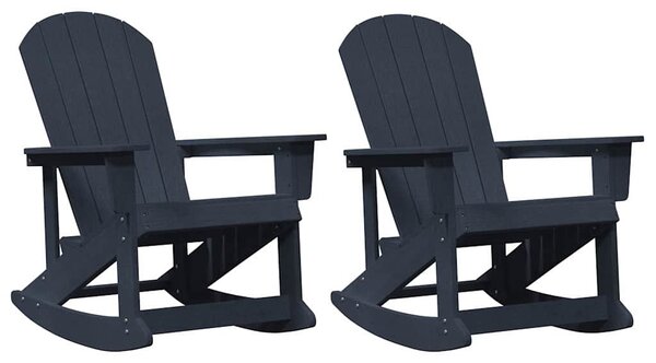 Adirondack hintás székek 2 pcs Tengerészkék HDPE