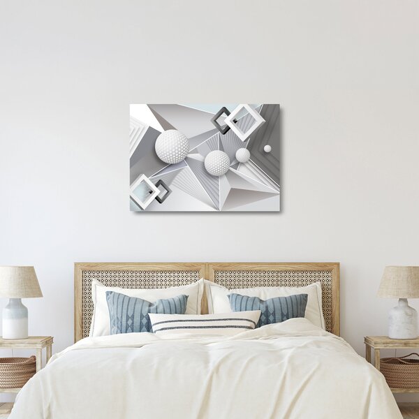 Geometriai absztrakt kép (üvegen) (70x50 cm)