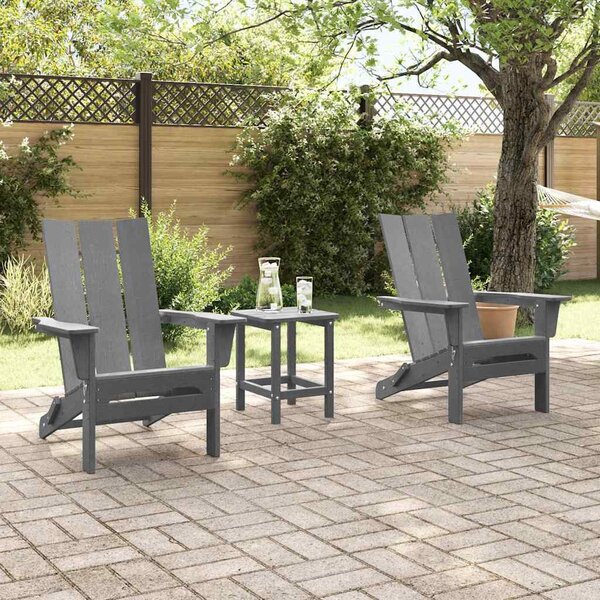 VidaXL Kerti Szék 2 pcs Világosszürke 80.5 x 74.5 x 92 cm Polietilén
