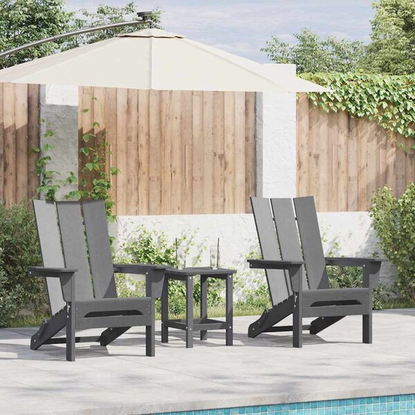 VidaXL Kerti Szék 2 pcs Világosszürke 80.5 x 74.5 x 92 cm Polietilén