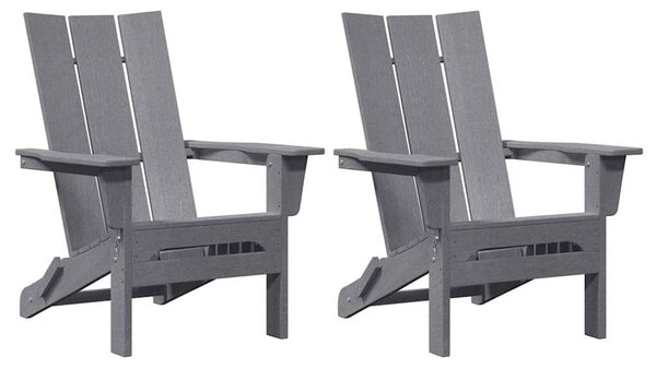 VidaXL Kerti Szék 2 pcs Világosszürke 80.5 x 74.5 x 92 cm Polietilén